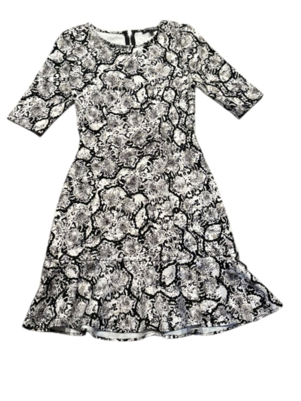 Express snake python print black white dress 0